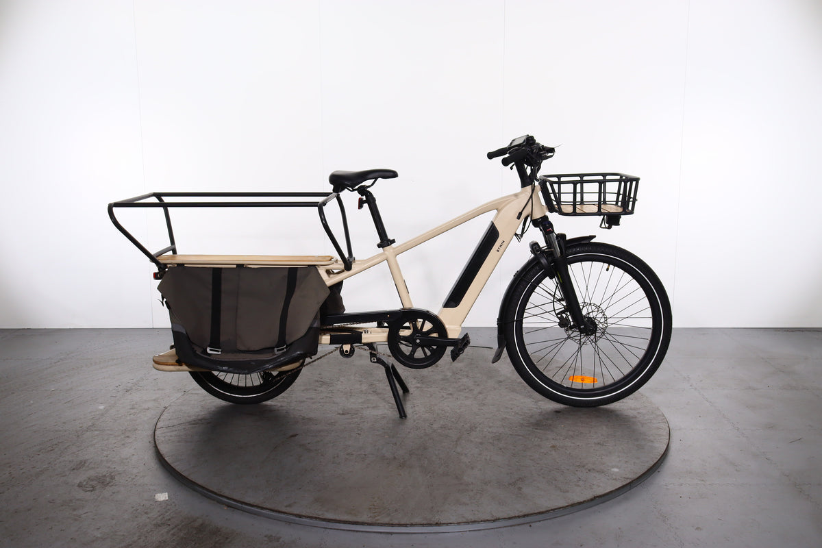 btwin e-lastenfahrrad cargobike r500e longtail v2 hellgrün Btwin R500E Longtail V2 Refurbished E-Bike